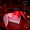 Pink Love Shaped Storage Case Heart Shape Box, 3D Printed Detachable Dual Compartment Jewelry Organizer, Decorative Dresser for Trinkets Red Box with