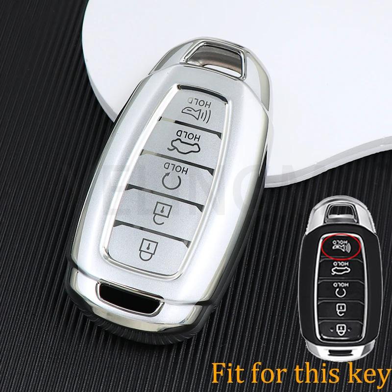 3/4/5 Button Car Key Fob Case Cover For Hyundai I30 Ix35 Kona Encino Solaris Azera Grandeur Ig Accent Santa Fe Palisade Keychain