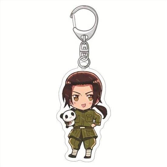 DUOFAFA XYUN Hetalia Italy Germany Key Holder Japan Keychain Unofficial Cosplay Item Acrylic Popular Anime Decoration Cute Loss Prevention Accessory