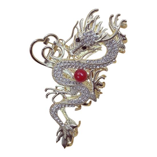 Frauen Haar Klaue Chinesischen Stil Drachen Form Anti-rutsch Zähne Haar Clip Zurück Kopf Hai Haar