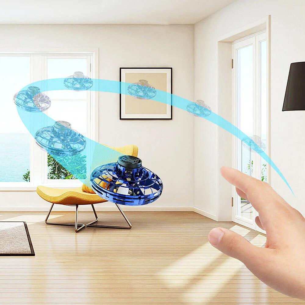 Mini Drone LED UFO Type Flying Helicopter Spinner Fingertip Upgrade Flight Gyro Electronic Flayaball Adult Kids Toys