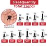 220PCS (M2-M3) black cross flat head screw kit, suitable for electrical maintenance.