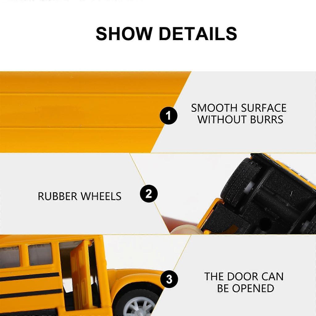 1Pc School Bus Model Toy Alloy Pull Back Model Bus Toy Kids Car Toy (Random Style)
