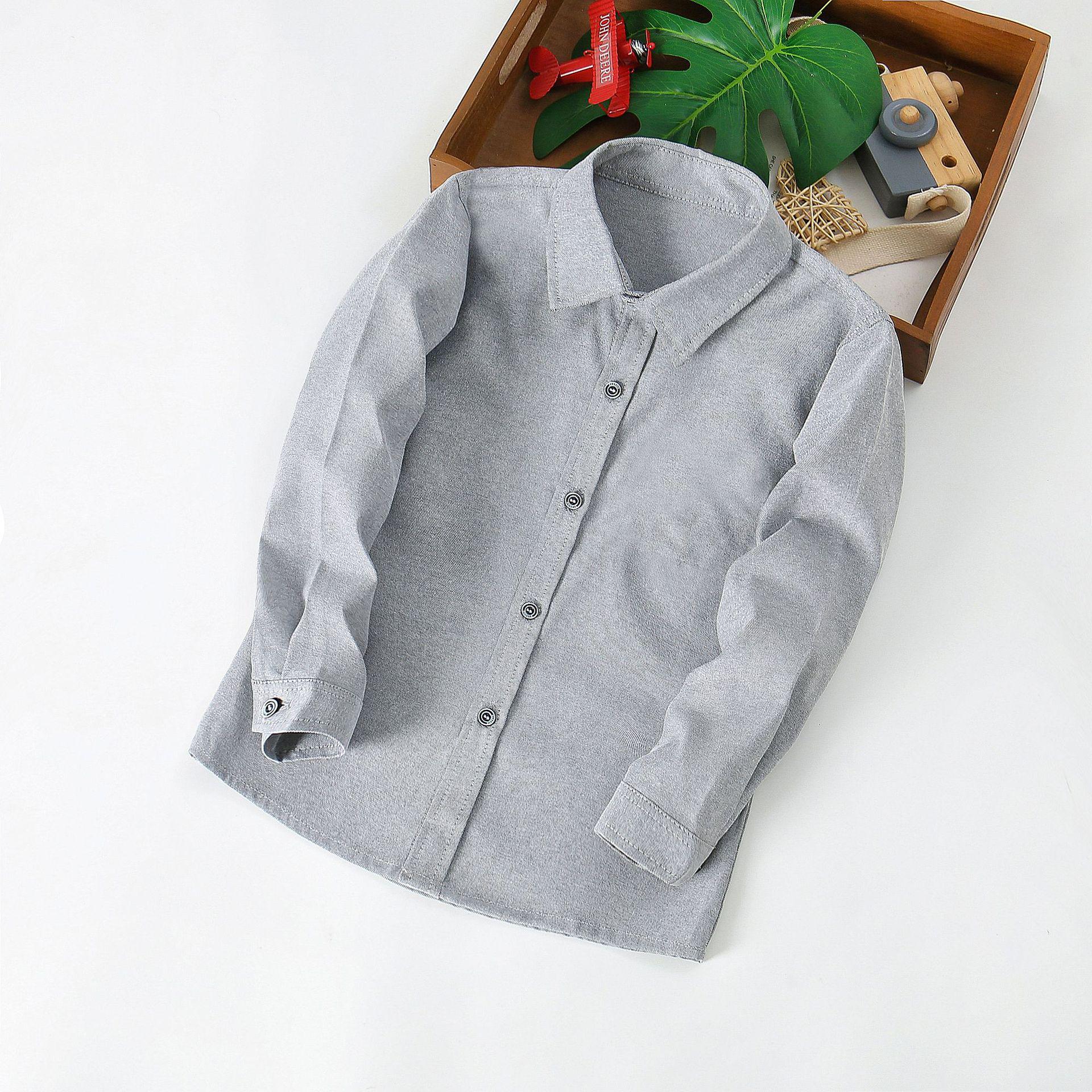 

Белая рубашка с длинным рукавом для школьной формы для мальчиков - Весенне-осенняя одежда для выступлений Size 160