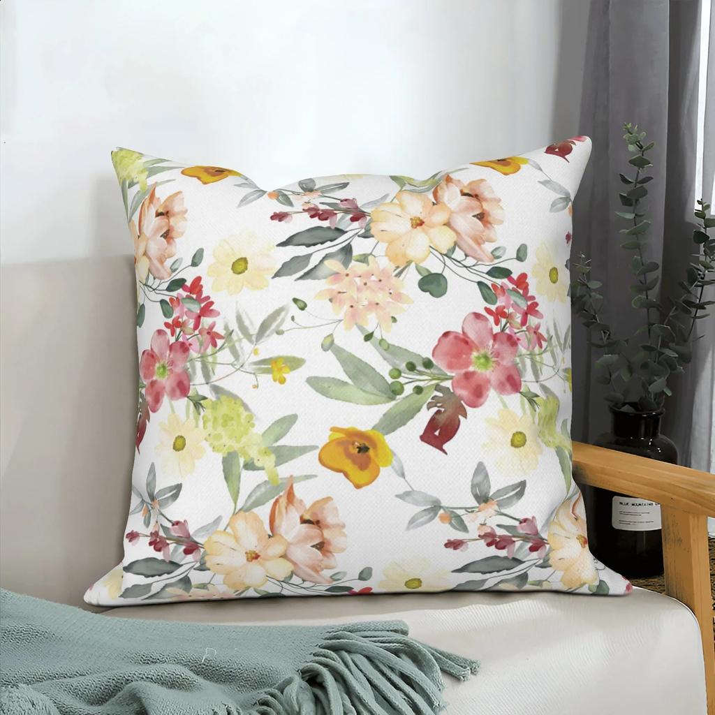 Pink Floral Home Decor Spring Flower Pillowcase Living Room Wedding Pillowcase Sofa Square Cushion Cover