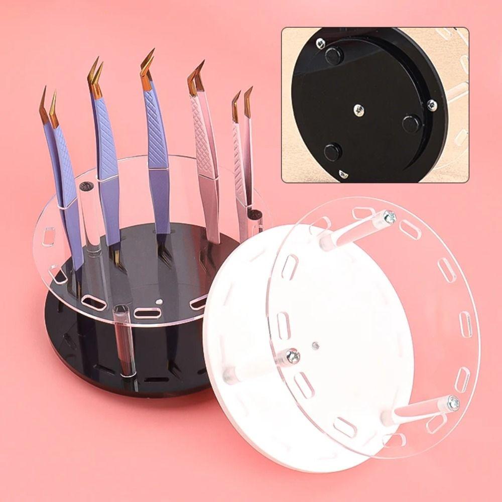 Acrylic Material Lash Tweezers Stand 12 Holes Eyelash Extension Tool Organizer Makeup Storage