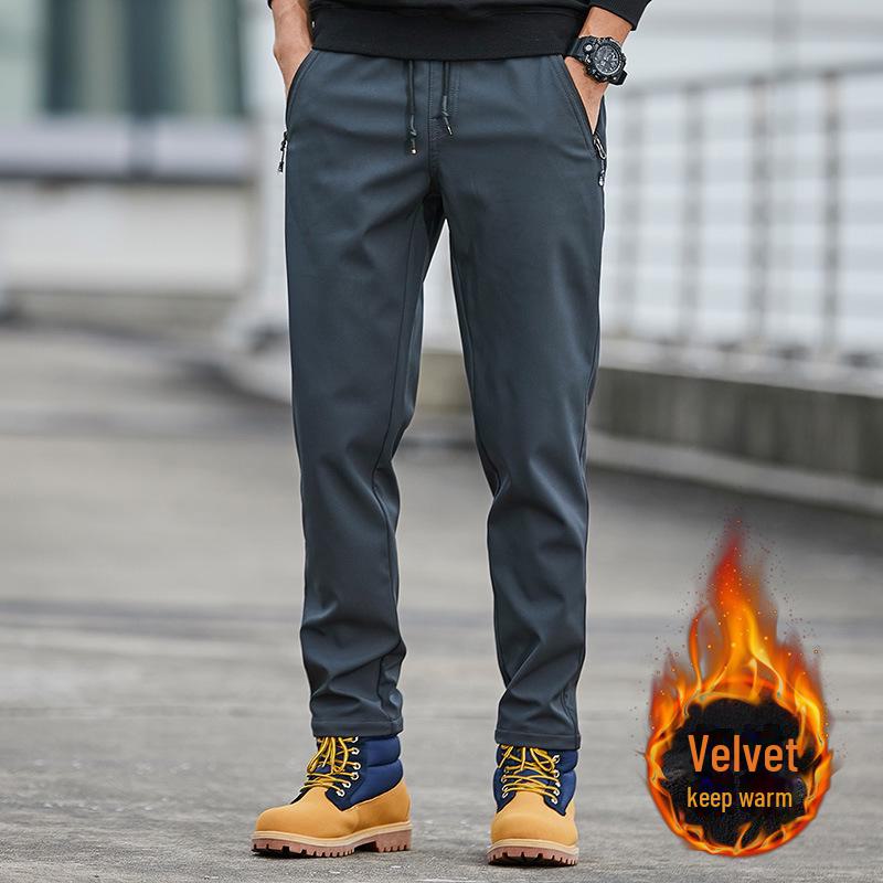 Men's and Women's Winter Soft Shell Fleece-Lined Waterproof Windproof Trousers