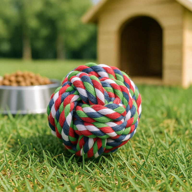 Dog Rope Ball Toy Tug of War Dog Ball 7.5cm