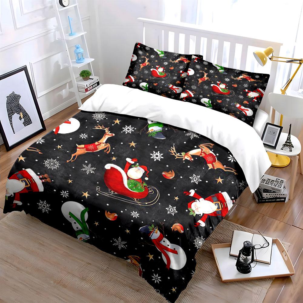 Festive Patchwork Pine Design Bedding Duvet Cover Set Duvet Cover Pillowcases (1*Duvet Cover 2*Pillowcases, without duvet insert)