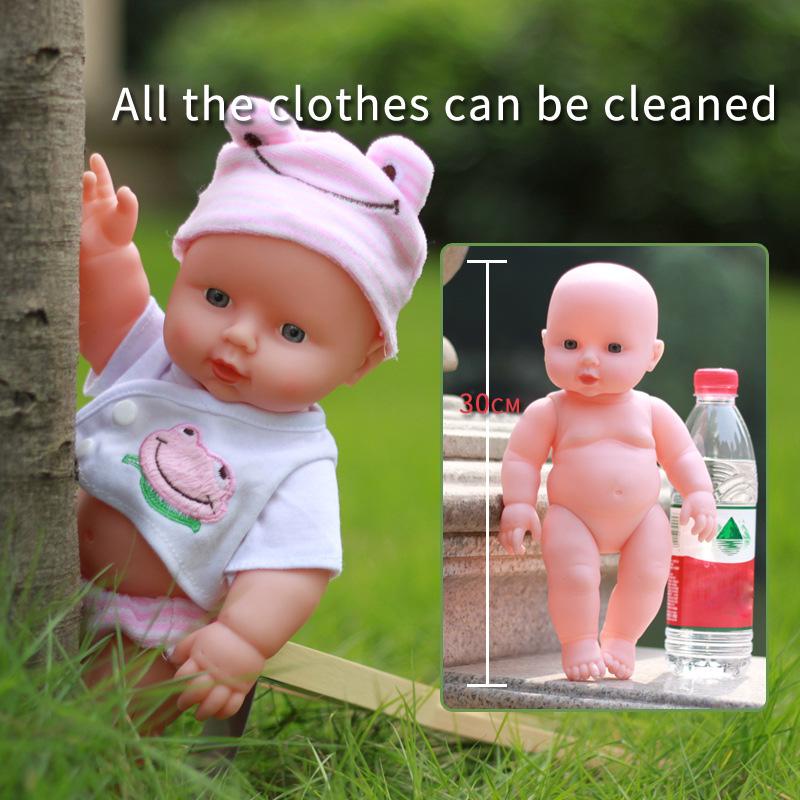 Rebirth Doll 28cm Green Eyes Baby Toys For Girls Accompany Doll Lifelike Toddler