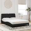 Bed Frame with LED Lights without Mattress Black 140x190 cm Velvet