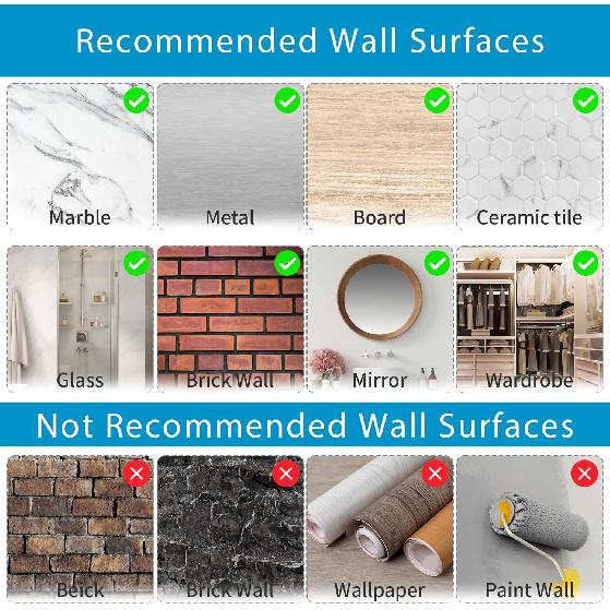 6 Pcs Shower Caddy Adhesive Replacement, Shower Shelf Adhesive Strips Stickers Transparent 2 Flat Hooks for Soap Holder, Bathroom Corner Shelves and