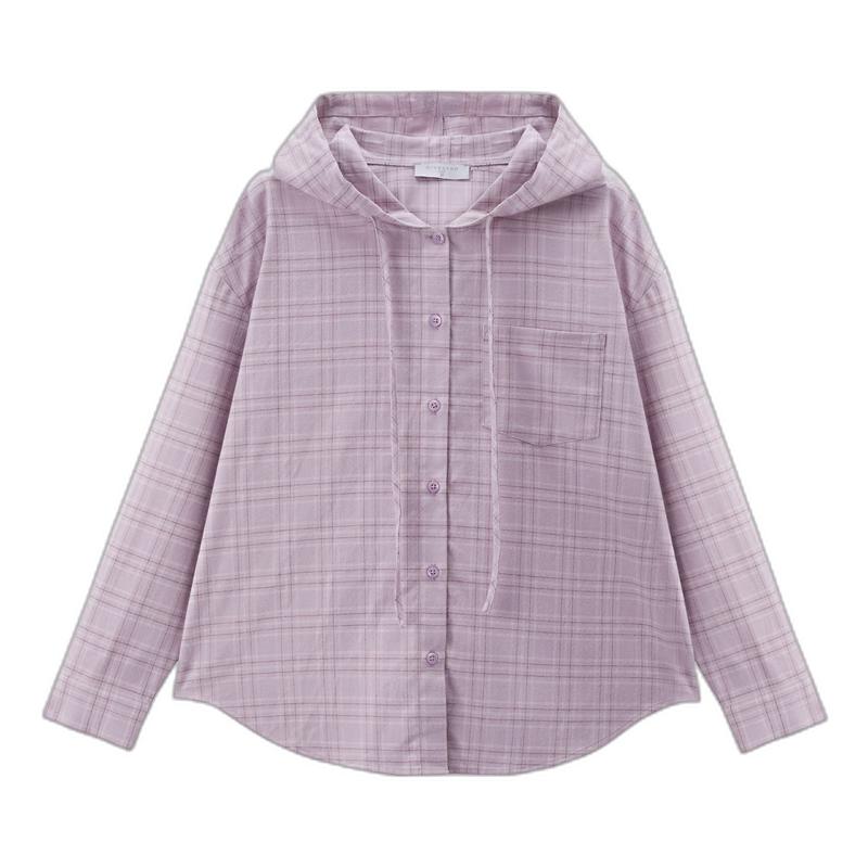 Женская фланелевая клетчатая рубашка с капюшоном Giordano L