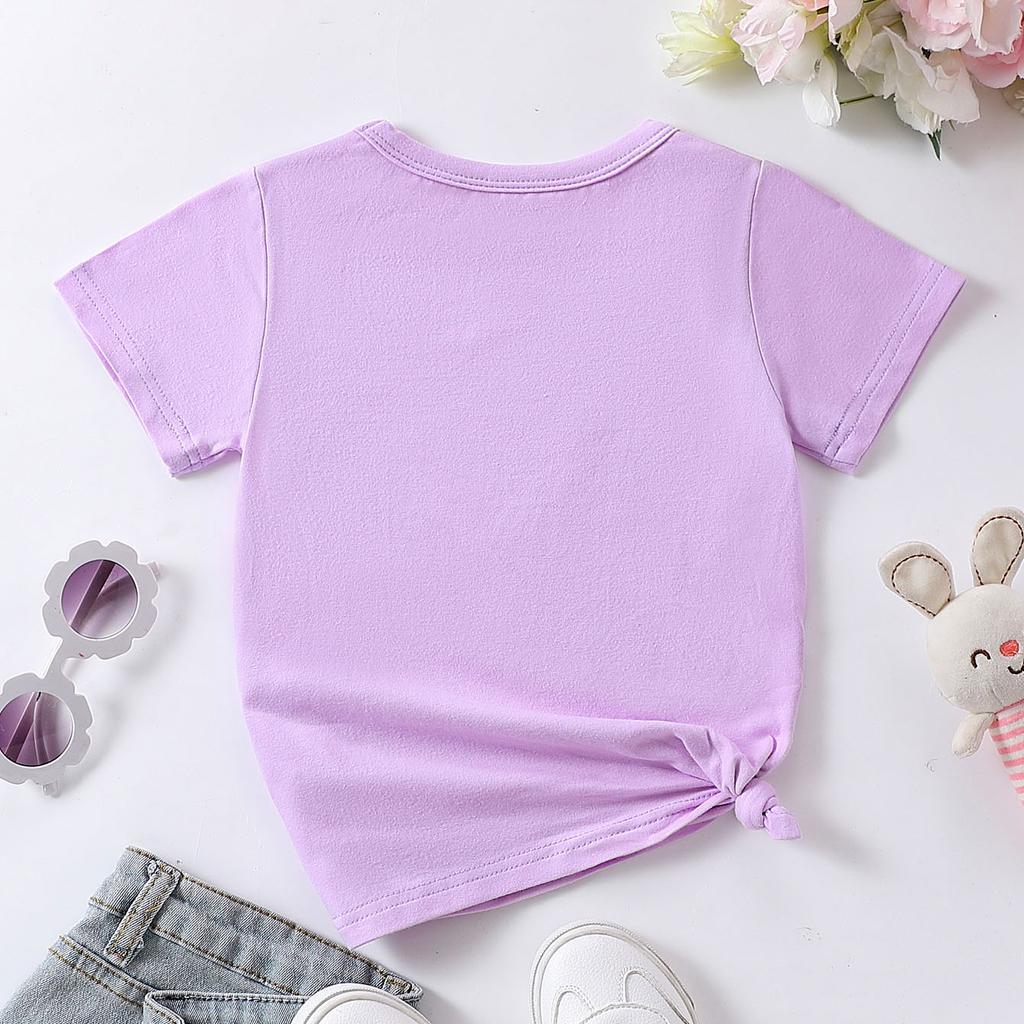 1-10 Years Old Girls Days Of Week Cotton Tees Week Calendar Graphic Print Casual & Trendy T-shirts For Spring & Summer
