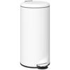 Trash Can 30L, Step Bin, Snap-Lock Lid, Pedal, Stain-Resistant, Cream White