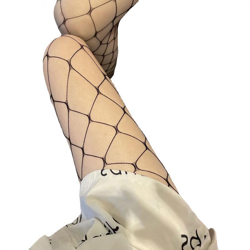 Women's Sexy Black Silk Fishnet Stockings - Thin, Tight, Summer Mesh Socks