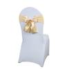 1 Pcs Satin Chair Bow Sash With Rhinestone Accent Easy Install For Wedding Banquet Party Events