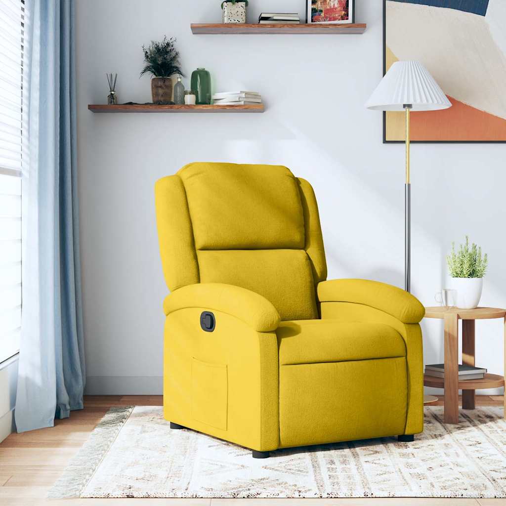Vidaxl Foldable Armchair, Yellow, Upholstered In Velvet