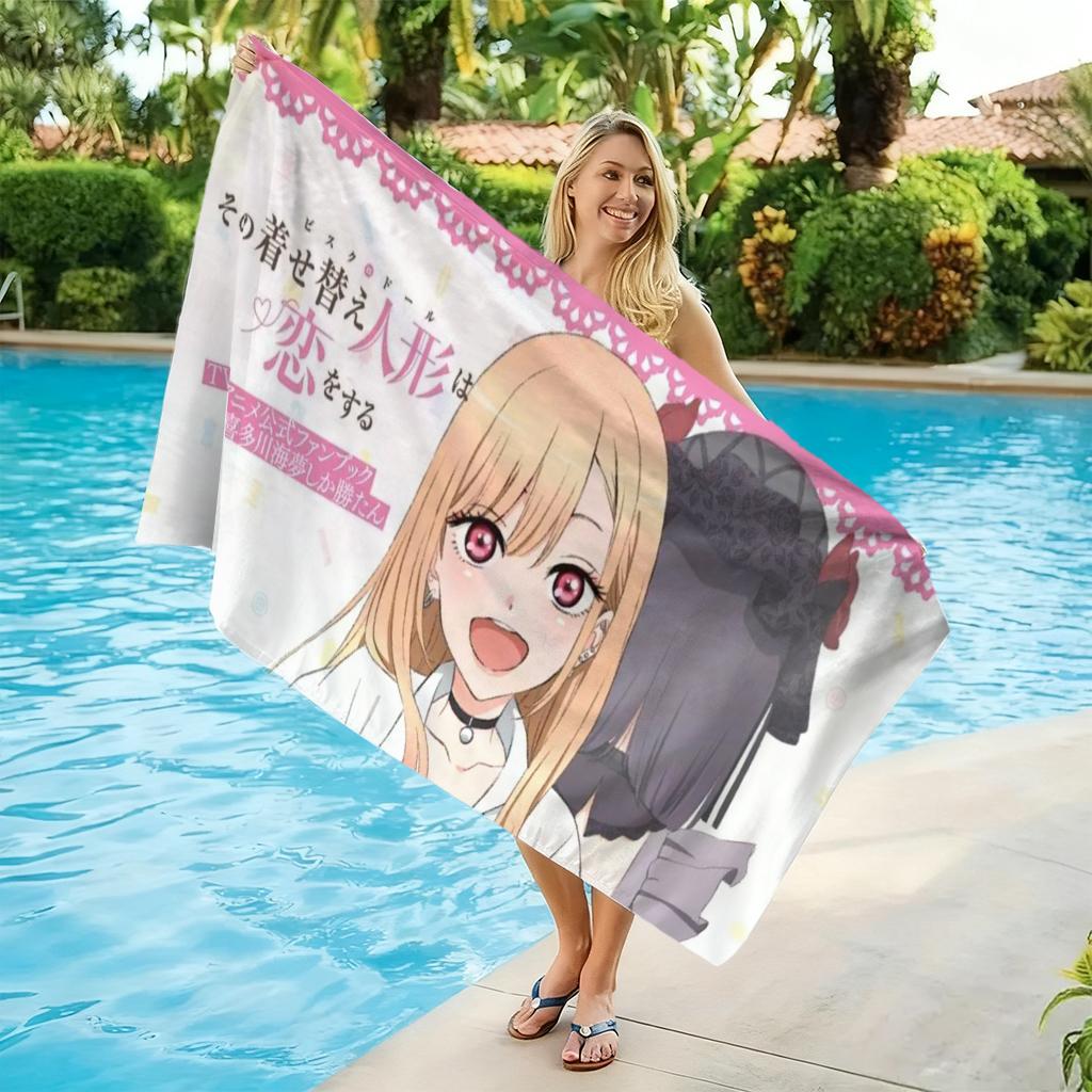 VIKAMA My Dress Up Darling Marin Kitagawa Strandtuch Schnelltrocknend Geeignet für Schwimmen Strand Pool Fitnessstudio Sommergeschenk für Freunde