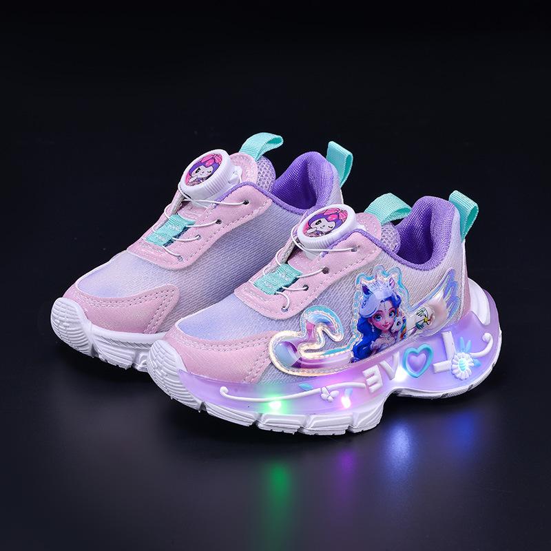 Children's Light-Up Princess Mesh Sneakers - Trendy Spring School Shoes