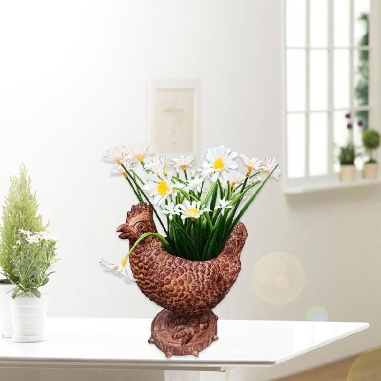 Chicken Ornaments Resin Figurine Decorative Outdoor Decors Planter Outdoor