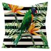 New Outdoor Waterproof Linen Pillow Case Tropical Green Leaf Cushion Cover