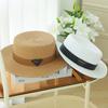 Triangular standard straw hat women's elegant flat hat vacation visor simple versatile casual top hat