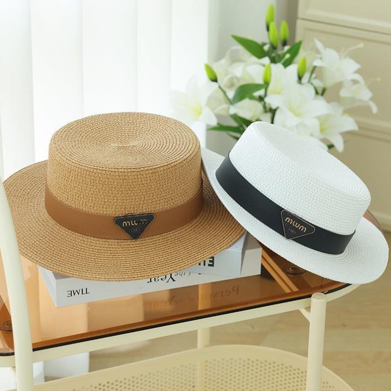 Triangular standard straw hat women's elegant flat hat vacation visor simple versatile casual top hat