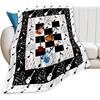 Cool Guitar Throw Blanket with Music Notes, Super Soft Cozy Plush Fuzzy Fleece Bedding Blanket Decor for Kids Girls Boys Adults