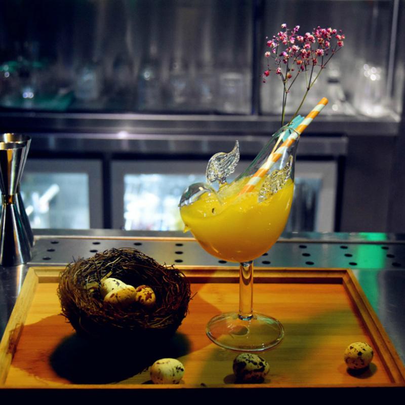 300 ml New Style Bird Cocktail Glass Noční klub Tipsy Glass Nádobí Specia Míchací pohár na víno Molekulární studený nápoj ovocný sorbetový pohár