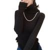 Tassel knitted bottoming shirt for women's autumn and winter, unique and chic design sense, niche inner turtleneck sweater, high-end top