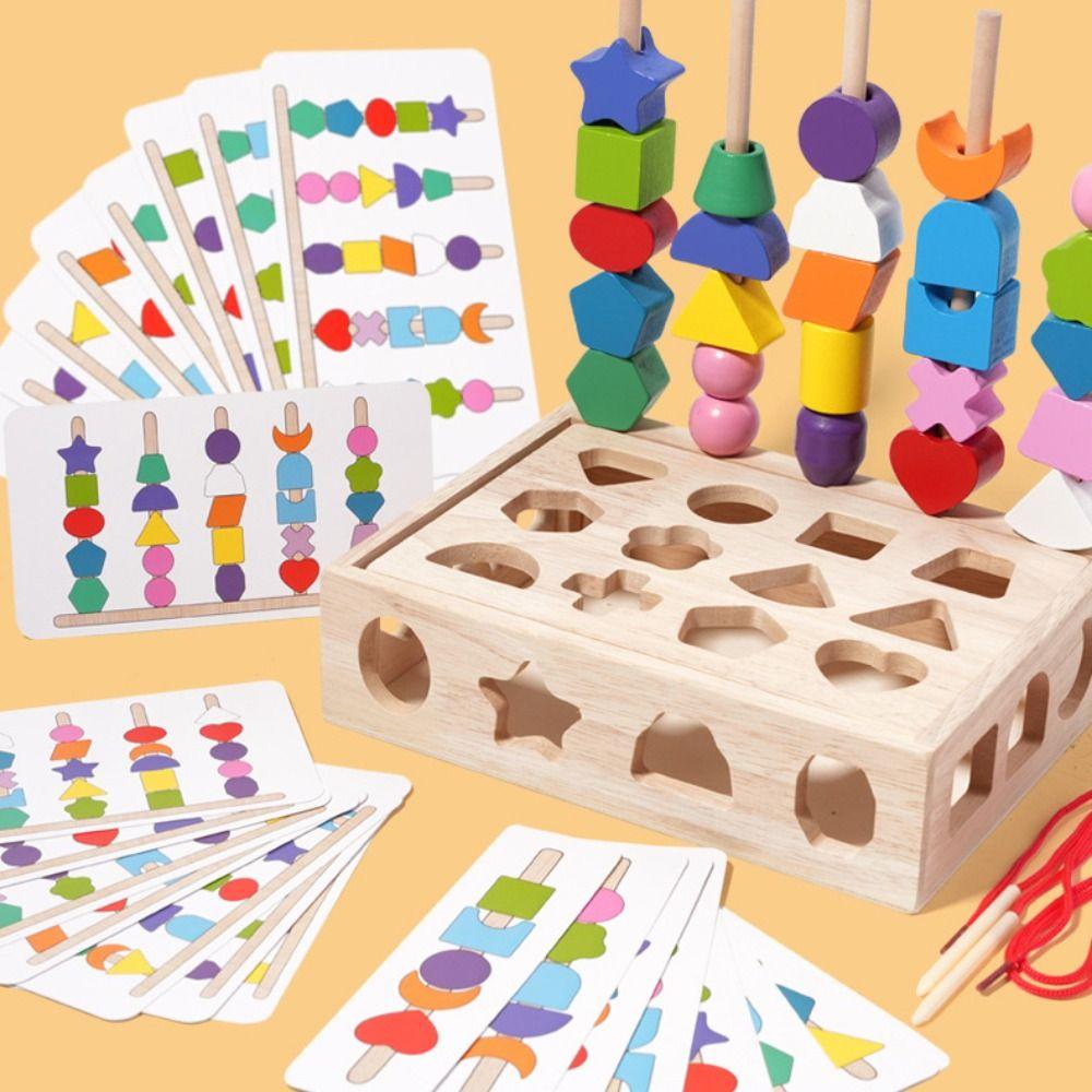 Geometric Shape Matching Board Game Montessori Matching Building Blocks Baby Toy  Kindergarten Kids
