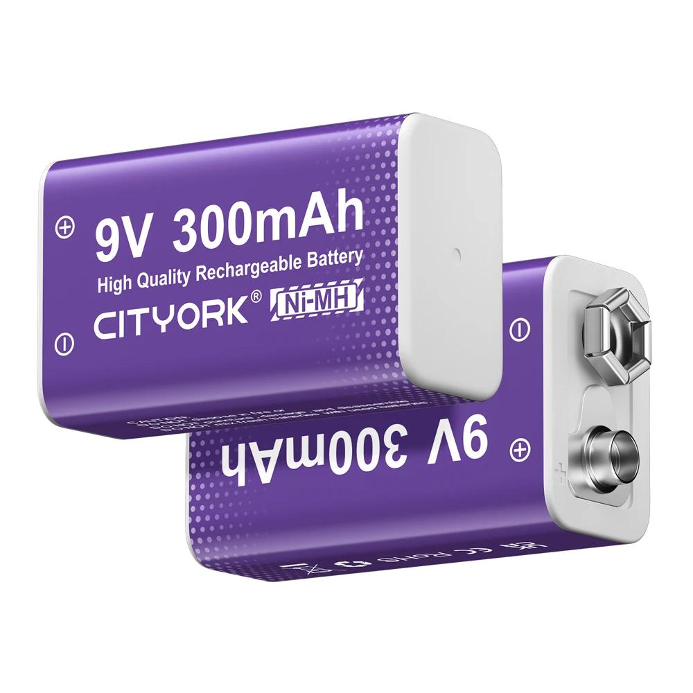 Cityork 9V NIMH Akku 6F22 9 Volt NI-MH Batterien 9V für Rauchmelder Spielzeug Drahtlose Kameras Metalldetektor