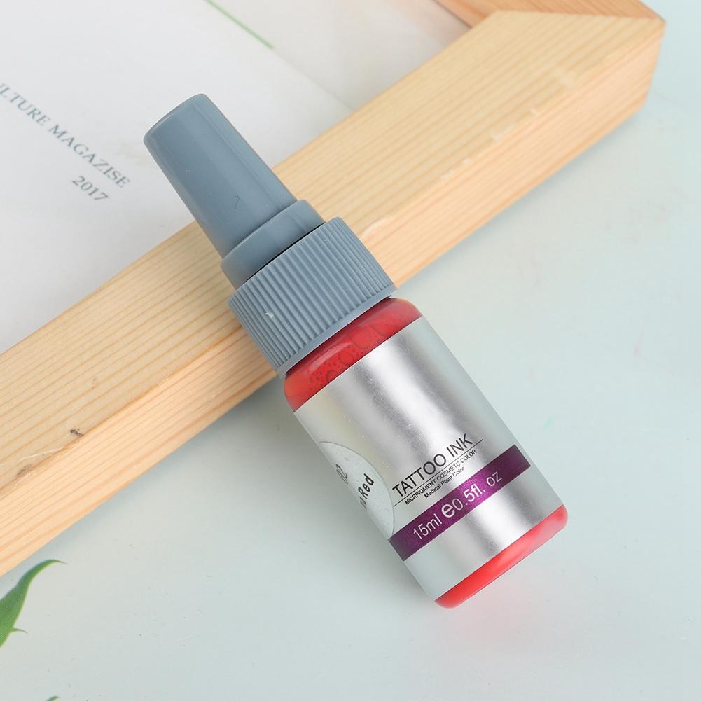 15ML Microblading Tattoo Ink Long Lasting Eyeliner Eyebrow Tattoo Pigment Ink China Red(Lip)