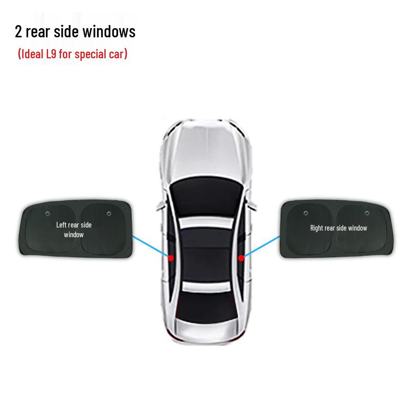 Ideal L9 Opaque Car Window Sunshade: Sun Protection, Heat Insulation, Privacy Curtains for Camping.