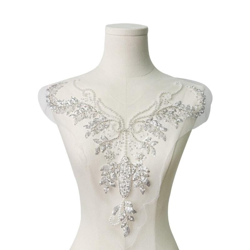 

Multi Purpose Embroidered Wedding Collar Accessory High Quality Sequins Versatile For DIY Fashion 1