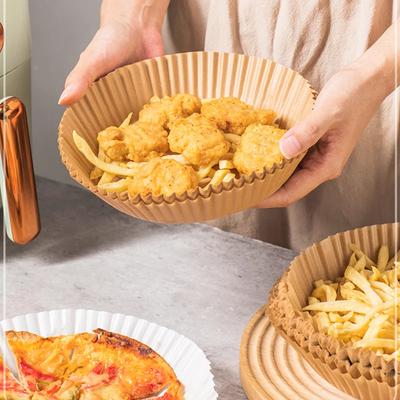 100/200PCS Disposable Air Fryer Paper Liner 16/20CM Oil-proof Water-proof Airfryer Disposable Cooking Paper Trays Baking Paper
