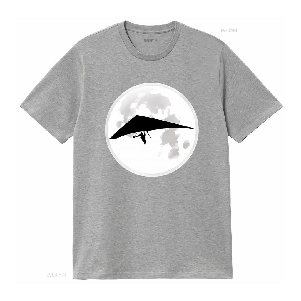Moon Hang Glider T Shirt for Men and Women Ideal Gliding Teachers Hanggliding Enthusiasts Airsport Lovers Vintage Washed