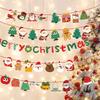 Paper Christmas Banner Pull Flag Design Christmas Theme Merry Christmas Decor Wall Hanging Garland Christmas Ornaments