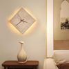 Japanese Wabi-Sabi Yellow Stone Clock & Wall Lamp for Homestay or Hotel Bedroom Corridor