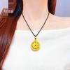 Rotatable Eight Treasures Compass Pendant Necklace: Sand Gold, Enamel Green & Turquoise for Women - Ideal Gift for Girlfriend