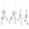 Handmade Bowknot Phone Charm Hanging Rope Star Pendant Keychain Phone Chain Strap Lanyard Bag Decoration Accessory