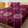 1 Simple Modern Circular Geometry Printed Matte Fitted Sheet, Bedroom Printed Bed Cover, Bedding (Excluding Pillowcases)