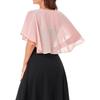 Women's Elegant Chiffon Evening Shawl - Short Cape Jacket for Weddings and Outdoor Events