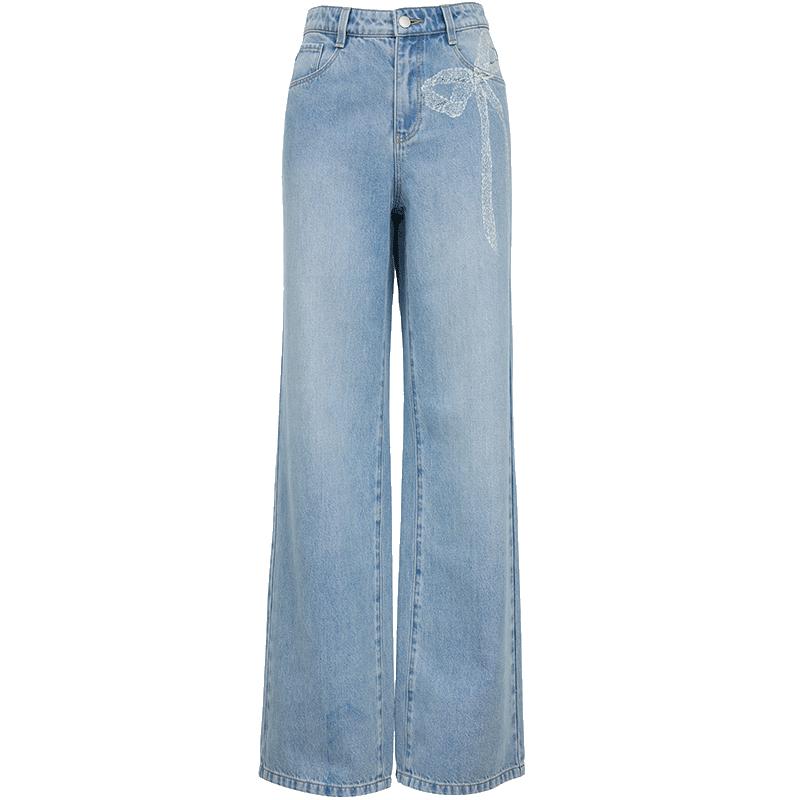 

VEROMODA Women s Rhinestone Pocket Straight-Leg Jeans S