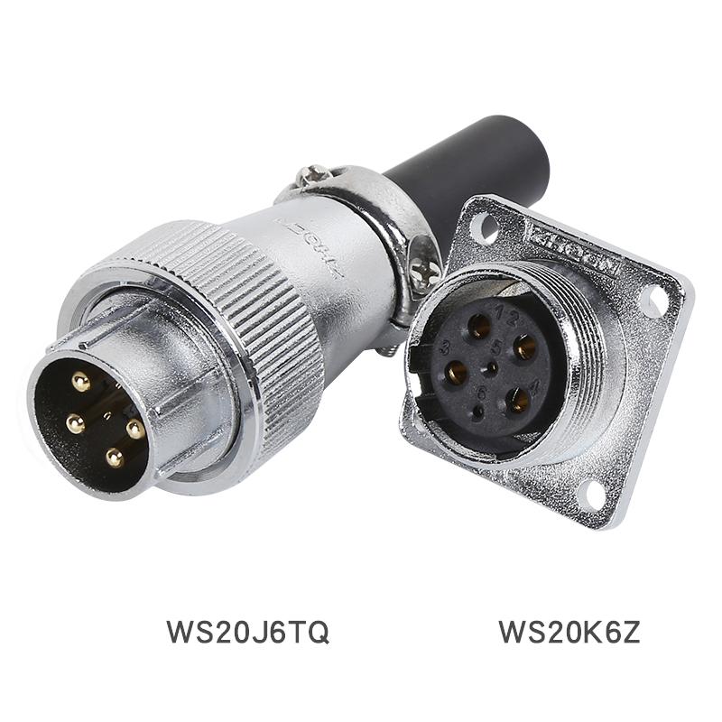 ZHQCN WS20 TQ+Z Waterproof Industry Socket Plug M20 Soldering Wire to Board Panel Mount Electronics Connector 2 3 4 5 7 9 12 Pin