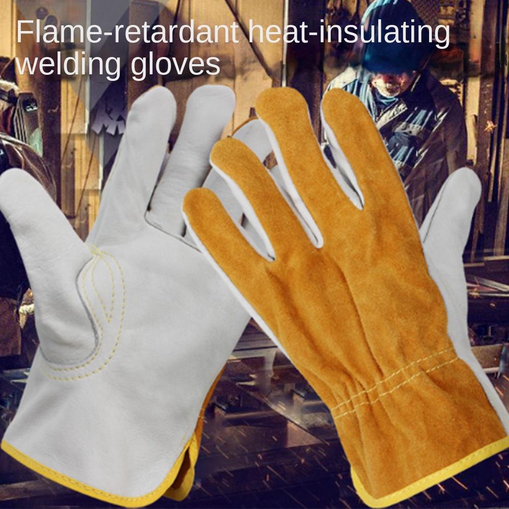 1 Pair Soft  Leather Leather  Work Gloves Security Protection Welder Gloves Welding Gloves  Outdoor