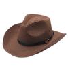 Cowboy Straw Hat With Wide Brim For Summer Outdoor Sunshade And Casual Wear