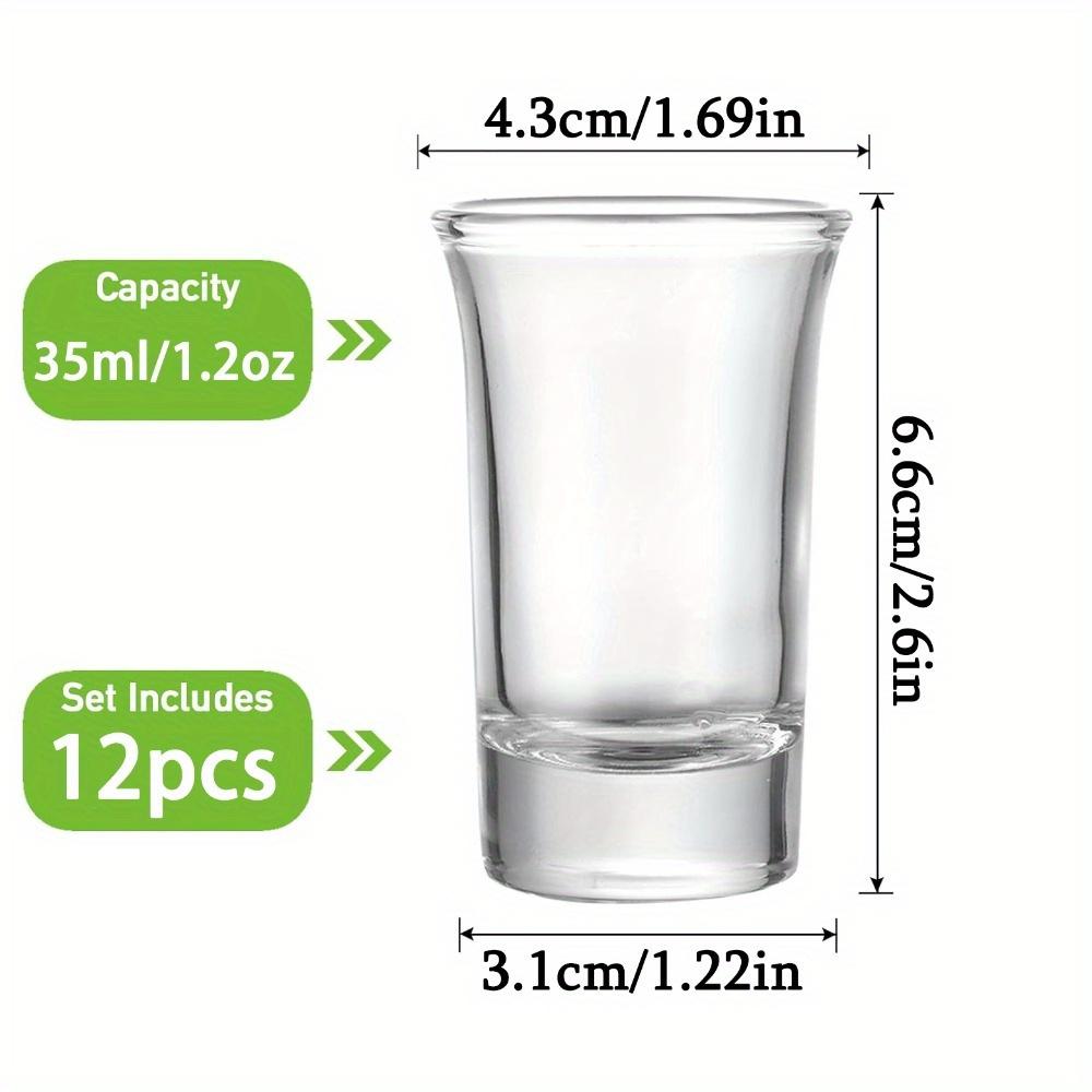 12pcs Shot Glass with Heavy Base Whiskey Shot Glasses Clear Shot Glasses Set Round Shot Glass Bulk Small Shot Cups for Vodka Whiskey Tequila Espresso