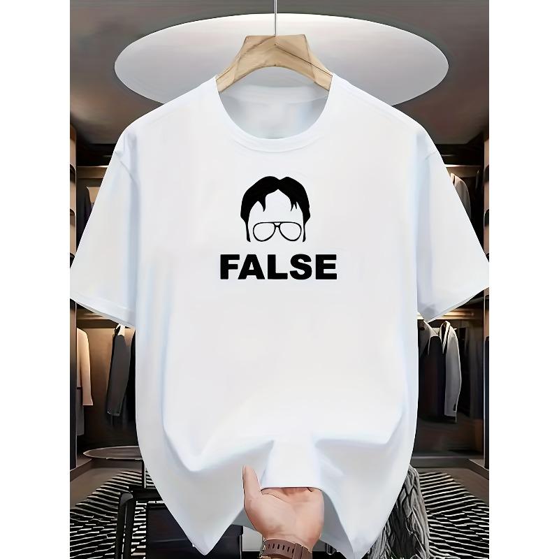 

Men s Casual T-Shirt with Print - Short Sleeve Round Neck Summer Top, Iconic Pop Culture Design for Casual Attire S белый